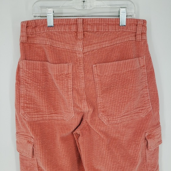 BP Corduroy Cargo Pants High Rise Waist Relaxed Wide Straight Leg Womens Size 27 - Picture 7 of 9